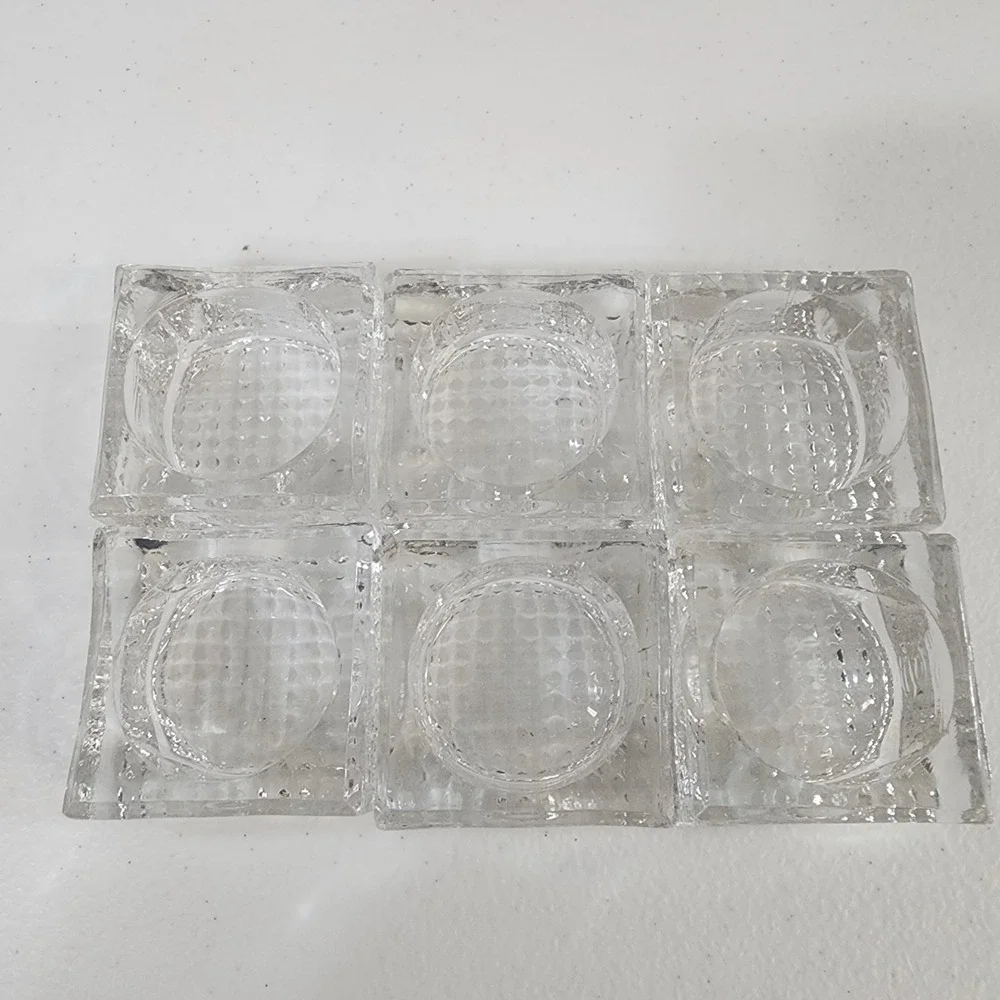 Vintage Open Salt Cellars 6-Pack, Clear Crystal Glass